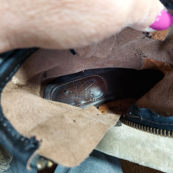 Freebird Harley Brown Black Leather Distressed Combat Moto Boots  Women's - Picture 15 of 16